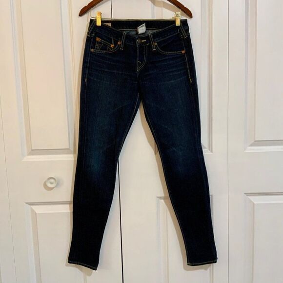 True Religion Stella Dark Wash Skinny Jeans Size 27 - Picture 3 of 12